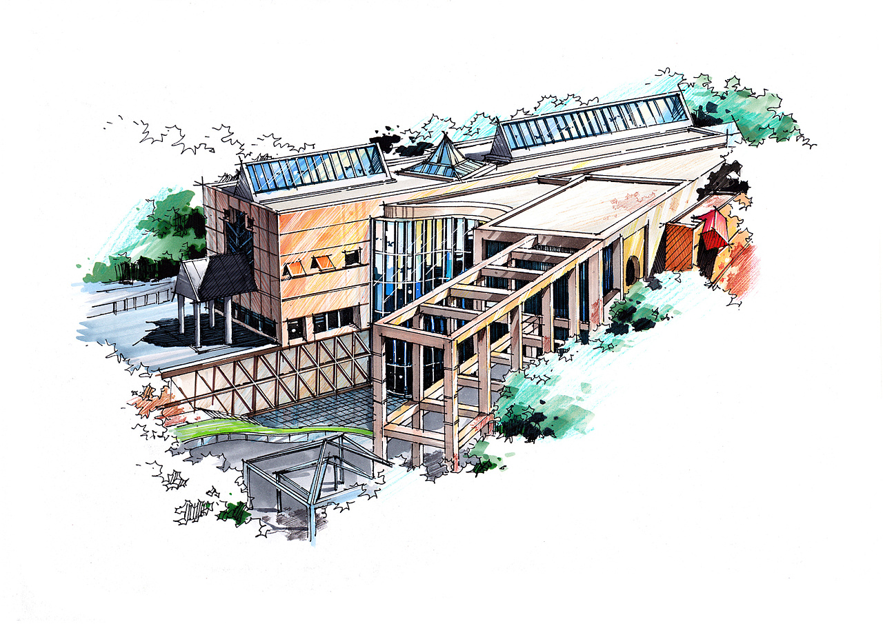 大師作品手繪——名古屋城市藝術(shù)博物館的建筑空間設(shè)計(jì)